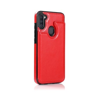 Samsung Galaxy A11 Leather Wallet Flip Diary Case Cover - Red