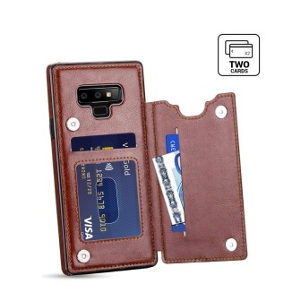 Samsung Galaxy Note 9 Leather Wallet Flip Diary Case Cover - Brown