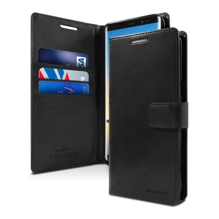 Samsung Galaxy Note 8 Leather Wallet Flip Diary Case Cover - Black