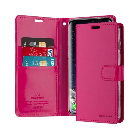 Samsung Galaxy S10E Leather Wallet Flip Diary Case Cover - Hot Pink