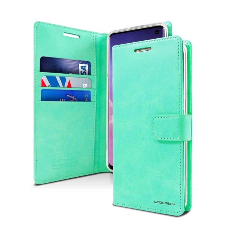 Samsung Galaxy S10E Leather Wallet Flip Diary Case Cover - Mint