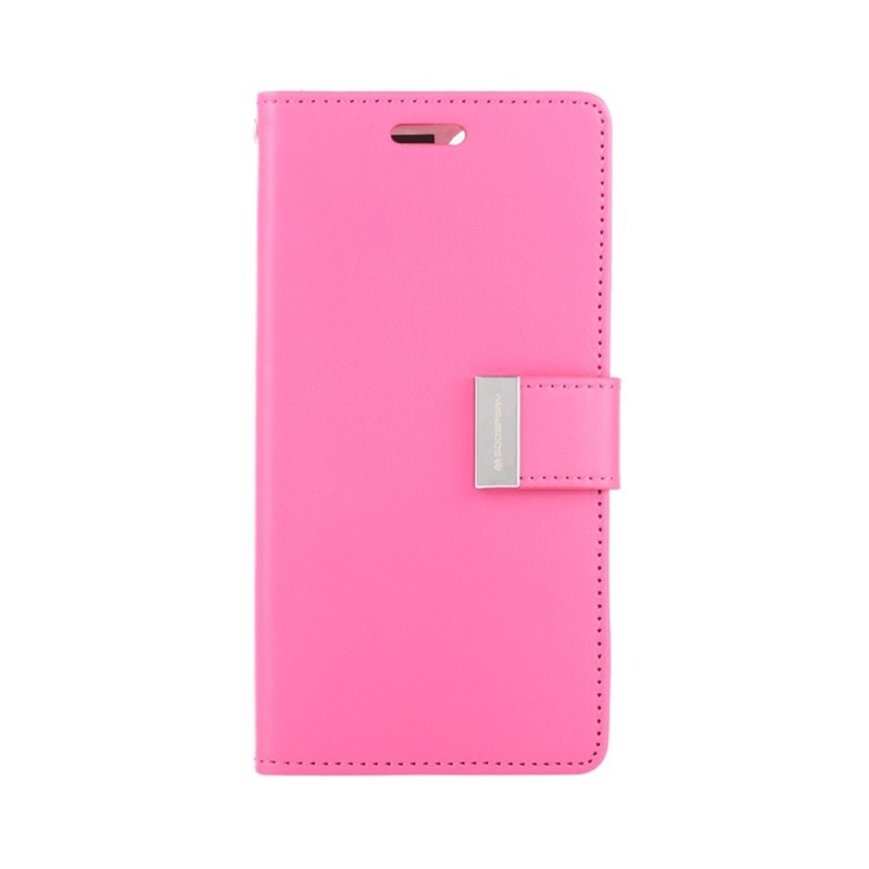 iPhone 13 Pro Max Leather Wallet Flip Diary Case Cover - Hot Pink