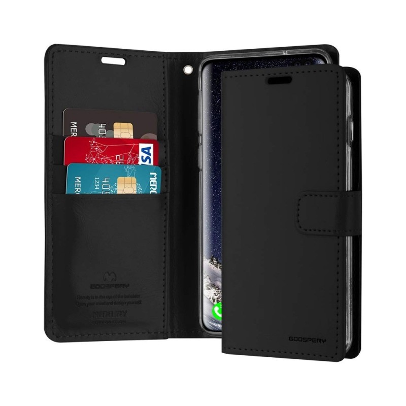 Samsung Galaxy S10 Leather Wallet Flip Diary Case Cover - Black