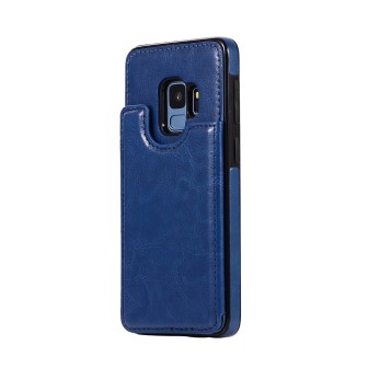 Samsung Galaxy S9 Leather Wallet Flip Diary Case Cover - Blue