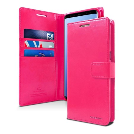 Samsung Galaxy S9 Leather Wallet Flip Diary Case Cover - Hot Pink