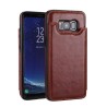 Samsung Galaxy S8 Leather Wallet Flip Diary Case Cover - Brown