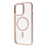 iPhone 13 / 14 Clear with Metal Camera Frame Case Cover - Pink