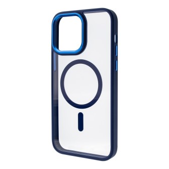 iPhone 13 / 14 Clear with Metal Camera Frame Case Cover - Blue