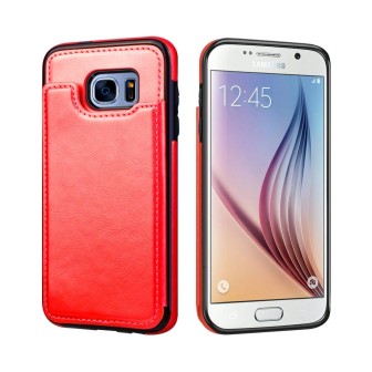 Samsung Galaxy S7 Leather Wallet Flip Diary Case Cover - Red