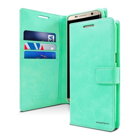 Samsung Galaxy S7 Edge Leather Wallet Flip Diary Case Cover - Mint