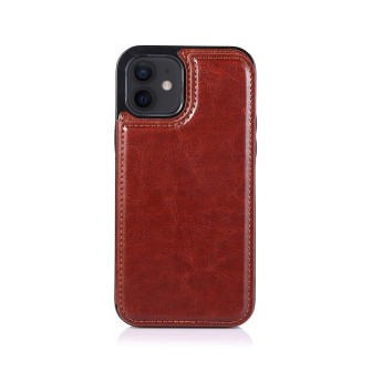 iPhone 12 Pro Max Leather Wallet Flip Diary Case Cover - Brown