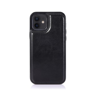 iPhone 12 Mini Leather Wallet Flip Diary Case Cover - Black