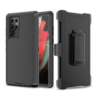 Samsung Galaxy S22 Ultra Rugged Armor Belt Clip Holster Case Cover - B
