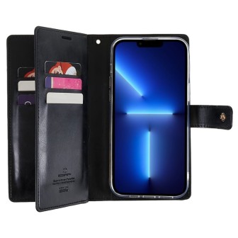 iPhone 15 Leather Wallet Flip Diary Case Cover - Navy | Australia