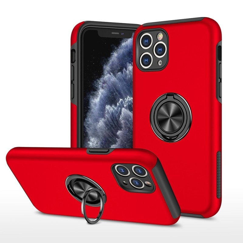 iPhone 11 Pro Shockproof with Ring Holder Stand Case Cover - Pink
