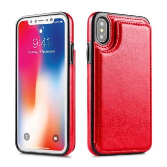 iPhone X / XS Leather Wallet Flip Diary Case Cover - Rose Gold