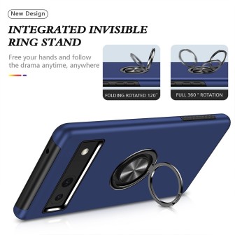 Google Pixel 8 Shockproof with Ring Holder Stand Case Cover - Red