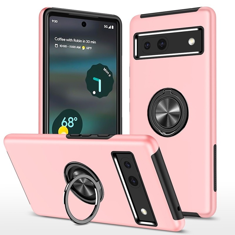 Google Pixel 8 Shockproof with Ring Holder Stand Case Cover - Red