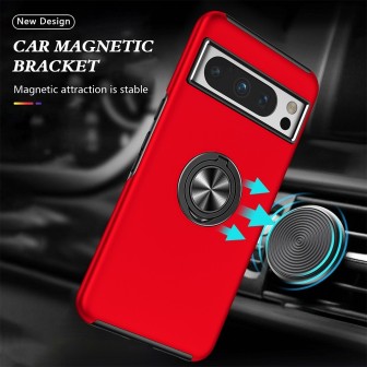 Google Pixel 8 Pro Shockproof with Ring Holder Stand Case Cover - Navy