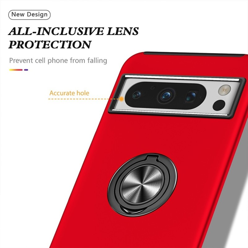 Google Pixel 8 Pro Shockproof with Ring Holder Stand Case Cover - Red