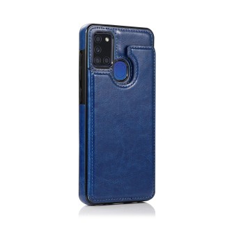 Samsung Galaxy A21S Leather Wallet Flip Diary Case Cover - Blue