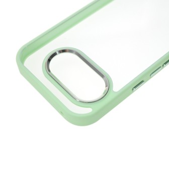 Google Pixel 10A Clear with Metal Camera Frame Case Cover - Mint
