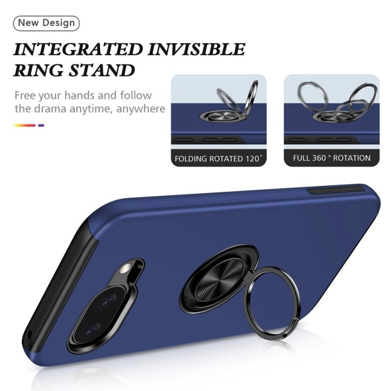 Google Pixel 10A Shockproof with Ring Holder Stand Case Cover - Red