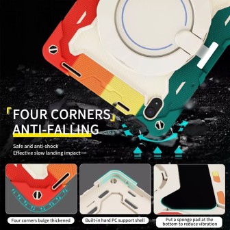 iPad Pro 12.9 (2018-2022) Armor Shockproof Handle Ring Rotation Case C
