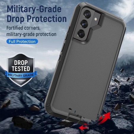 Samsung Galaxy S24 Plus Rugged Armor Belt Clip Holster Case Cover - Na