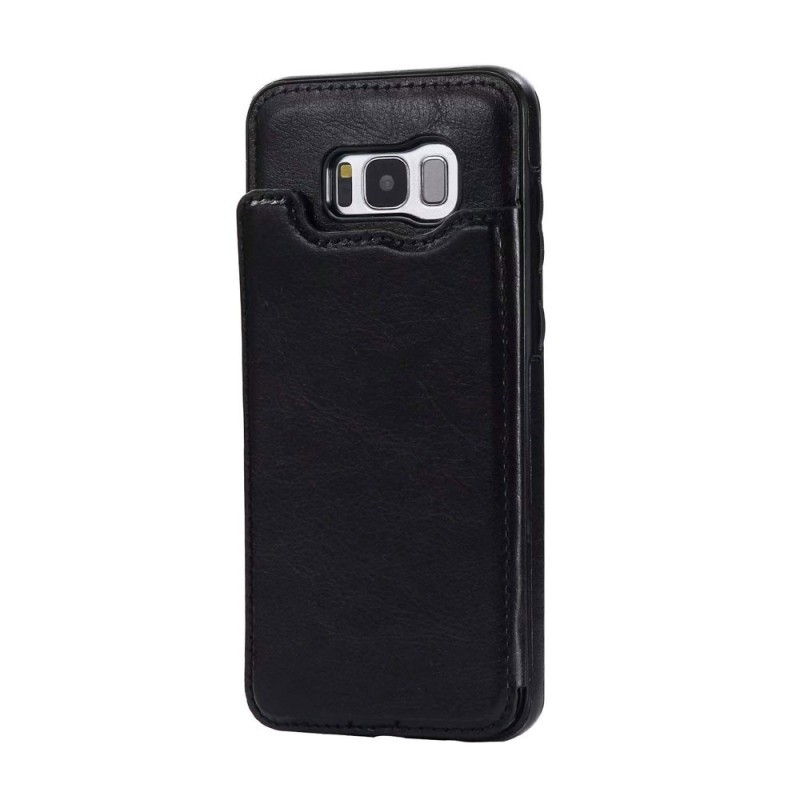 Samsung Galaxy S8 Plus Leather Wallet Flip Diary Case Cover - Black