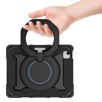 iPad Air 13 (2024-2026) Armor Shockproof Handle Ring Rotation Case Cov