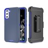 Samsung Galaxy S21 Rugged Armor Belt Clip Holster Case Cover - Navy