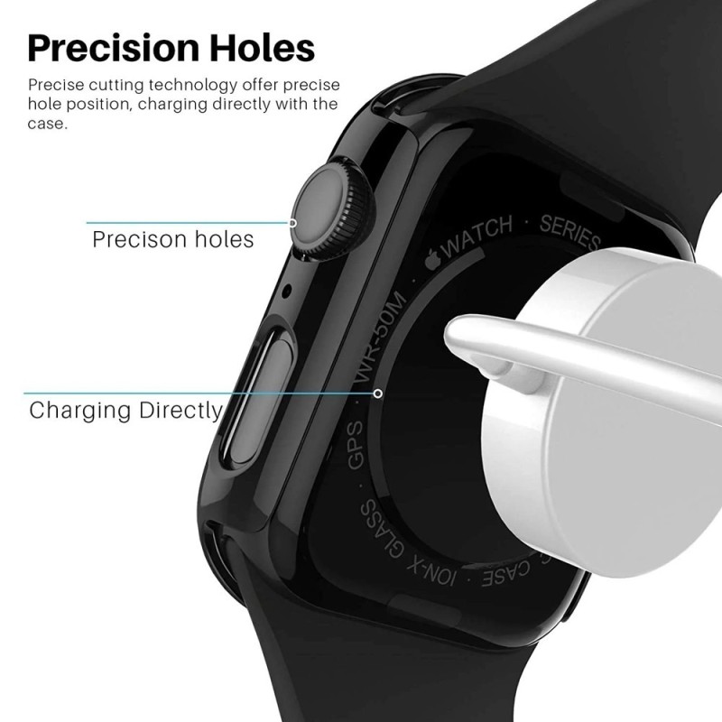 Apple Watch Series 7/8/9 (45mm) Hard PC Case with Built-in Tempered Gl