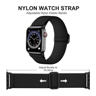 Apple Watch Stretchy Nylon Band for 42mm / 44mm / 45mm / 49mm - Black