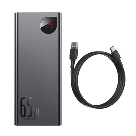 Premium Premium Metal Digital Display Quick Charge Power Bank 20000mAh - Black
