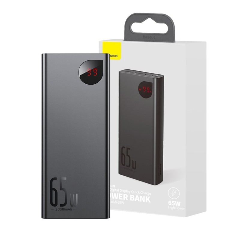 Premium Premium Metal Digital Display Quick Charge Power Bank 20000mAh - Blue