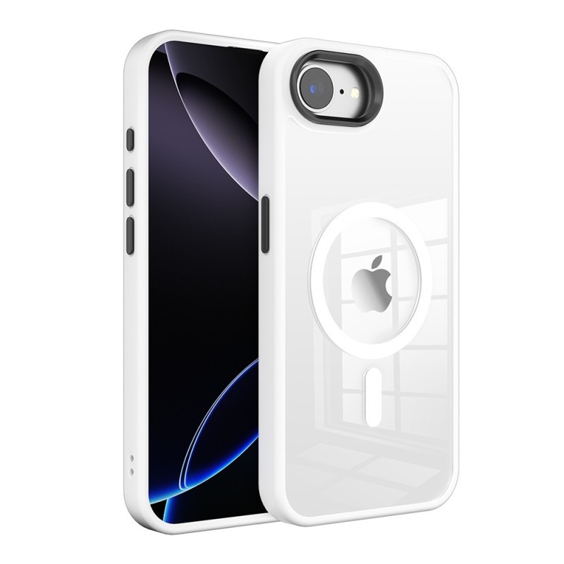 iPhone 17 Air Clear with Metal Camera Frame Case Cover - White
