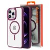 iPhone 15 Plus Clear with Metal Camera Frame Case Cover - Wine