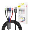 Premium 4 in 1 Nylon Braided Cable (2 x Lightning/Type-C/Micro USB) 3.5A 1.2m