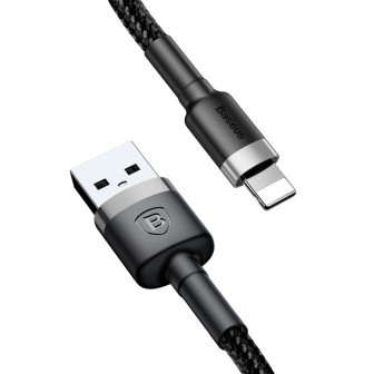 Premium Cafule Fast Charge USB Data Charging Cable for iPhone 0.5M - Black/Grey