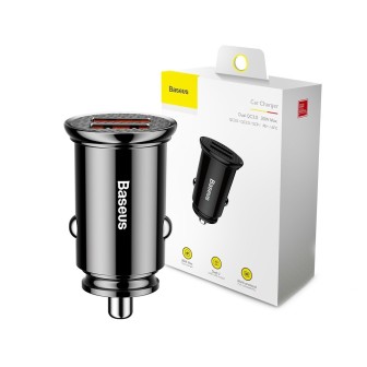 Premium Circular Plastic A+A 30W Dual QC3.0 Quick Car