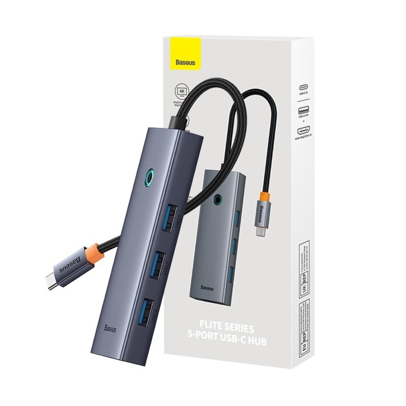 Premium Flite 5-Port USB-C Hub Docking Station - HDMI 4K, USB 3.0 x4