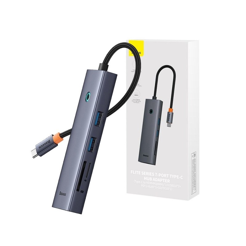 Premium Flite 7-Port USB-C Hub Docking Station - HDMI 4K, PD, RJ45, SD