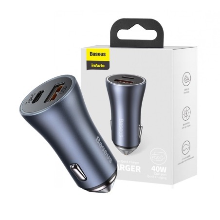 Premium Golden Contactor Pro Dual Fast Charger Car Charger U+C 40W