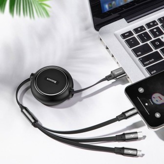 Golden Loop Retractable 3 in 1 USB Cable 3.5A (35cm-120cm)