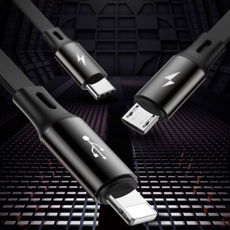 Golden Loop Retractable 3 in 1 USB Cable 3.5A (35cm-120cm)