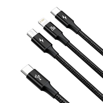Premium Rapid Series 3-in-1 Fast Charging Data Cable Type-C to C+L+C