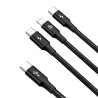 Premium Rapid Series 3-in-1 Fast Charging Data Cable Type-C to C+L+C