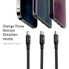 Premium Rapid Series 3-in-1 Fast Charging Data Cable Type-C to C+L+C