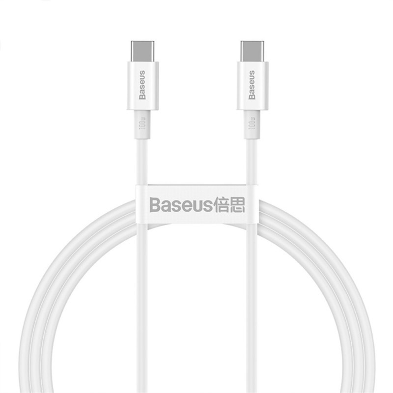 Premium Superior Series Fast Charging Data Cable Type-C to Type-C 100W - White